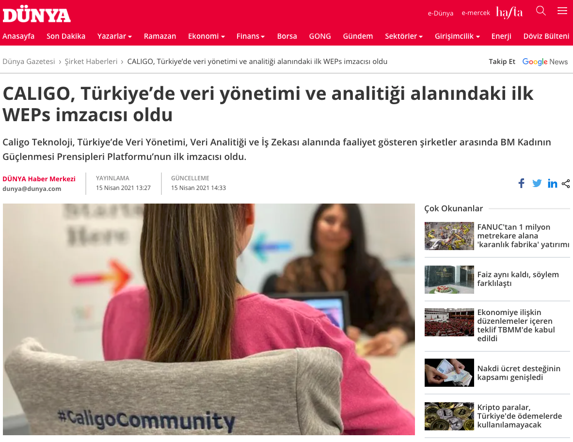 dunya gazetesi CALIGO WEPs 3